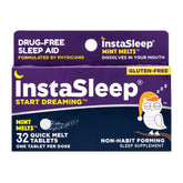 InstaSleep Mint se dissout rapidement sans eau pour faciliter l'endormissement.