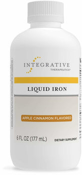 Integrative Therapeutics Liquid Iron dans une verseuse, dosage précis.