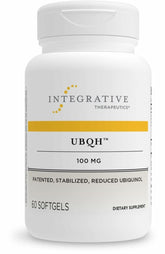 UBQH Integrative Therapeutics : bouteille de gélules molles, énergie potentielle