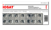 IOSAT – emballage des tablettes d’iode potassique 130 mg prêt à l’emploi.