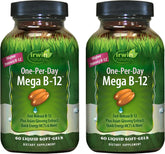 Bouteille Irwin Naturals B12 à prise unique affichée, soutien potentiel d énergie naturelle.
