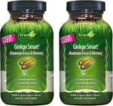 Irwin Naturals Ginkgo Smart, bouteille avec capsules molles, soutien cognitif potentiel au quotidien.
