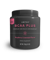 Isagenix AMPED BCAA Plus – boite framboise citronnade, saveur rafraîchissante et format pratique.