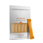 Isagenix Hydrate — sachet orange prêt à se dissoudre pour une hydratation efficace.