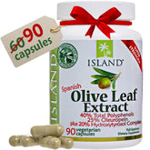 Capsules Island Nutrition: extrait-feuille-d-olive avec oleuropéine et polyphénols pour le cadre méditerranéen.