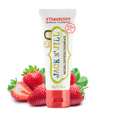 Dentifrice Jack N' Jill fraise, tube pratique pour le brossage quotidien des tout-petits.