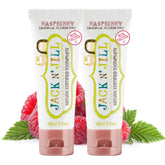 Jack N' Jill Dentifrice Bébé Framboise en tube, goût agréable pour le brossage quotidien.