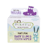 Lingettes JACK N' JILL pour gencives et dents du bébé, douceur et hygiène au quotidien.