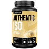 Jacked Factory Authentic ISO Whey Isolat, poudre vanille, récupération rapide.