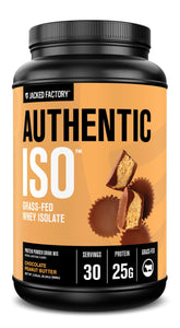 Jacked Factory Authentic ISO – poudre protéinée, récupération post‑entraînement rapide.