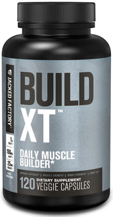 Jacked Factory Build-XT – Bouteille visible, soutien potentiel à l’entraînement et à la prise de masse.