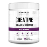 Jacked Factory Créatine pour Femmes – bouteille non aromatisée prête à mélanger après l’entraînement.