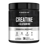 Jacked Factory Creatine + Glutamine — bouteille présentée, soutient récupération et énergie après l'entraînement.