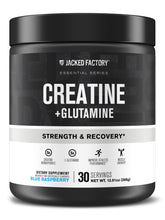 Jacked Factory Créatine + Glutamine en bouteille, récupération musculaire potentielle.