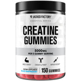 Jacked Factory Creatine Gummies emballage bleu et rouge, format pratique.