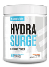 Hydrasurge, poudre électrolytique orange mango, favorise l'hydratation lors des entraînements.
