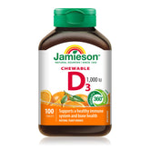 Jamieson D3 gommes orange — bouteille visible, soutien potentiel du système immunitaire.