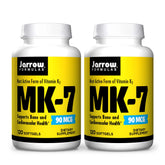 Jarrow Formulas MK-7 gélules souples sur bouteille, soutien potentiel des os et du cœur.