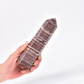 Bâton cristal zèbre rouge JIC Gem à six facettes pour méditation et énergie