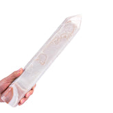 JIC Gem géode obélisque en agate rose pour décoration et énergie apaisante.