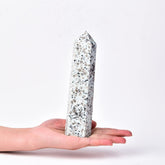 JIC Gem Obélisque quartz Balmatin, vue d'ensemble pour méditation et concentration