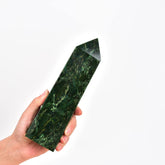 JIC Gem Obélisque quartz émeraude géant, équilibre énergétique.