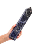 Obélisque sodalite bleue JIC Gem 6 facettes, focalisation et concentration