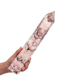 Pointe obelisque quartz coloré Jade de JIC Gem, idéale pour méditation et harmonie.
