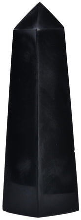 Pointe obsidienne noire à 4 faces par JIC Gem, idéale pour méditation et grid énergétique.