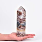 JIC Gem tour en agate rayée naturel, idéale pour l'harmonisation émotionnelle.