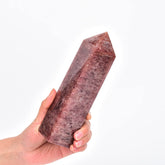 Tour cristal rouge JIC Gem, pièce décorative naturelle et unique.