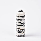 JIC Gem Zebra Quartz, baton à six faces pour méditation et équilibre intérieur.