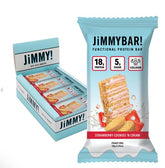 Jimmybar Barres protéinées Strawberry Cookies 'n Cream – emballage pratique pour collation rapide.
