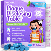 JJ CARE – emballage individuel des tablettes révélatrices pour enfants, sécurité et praticité.