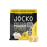 Jocko Fuel Mölk whey bouteille banane creme, soutien récupération musculaire durable.
