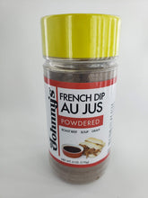 Johnny's Au Jus poudre dans son bocal, idéal pour relever viandes et rôtis.