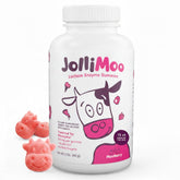 Gummies JolliMoo dans emballage, pratique à emporter pour les repas lactés.