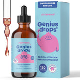 JoySpring Genius Drops – bouteille avec pompe, dose facile pour la concentration à l'école.