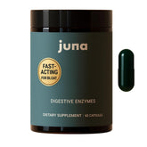 Juna Detox: bouteille avec capsules facilitant la digestion après repas.