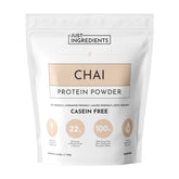 Just Ingredients chai-protéine en poudre dans son emballage, idéal pour shakes protéinés après l'effort.