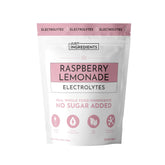 JUST INGREDIENTS emballage framboise-citron électrolytes pour hydratation pratique.