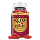 Justified Laboratories Great Results Keto ACV, boîte ouverte, gommes savoureuses et pratiques.