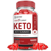 Justified Laboratories Trim Tummy Keto ACV Gummies dans un flacon, pratique à emporter au quotidien.