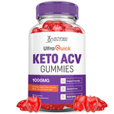 Gommes Justified Laboratories Ultra Quick Keto ACV, bouteille visible pour une collation pratique.