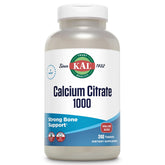 Kal Calcium Citrate 1000mg — bouteille front, soutien potentiel des os et des dents.