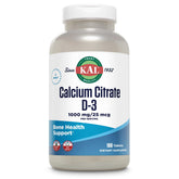 Kal Calcium Citrate Vitamine D3 tablettes 180, soutien des os et absorption.
