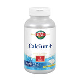KAL Calcium Plus: bouteille montrant les capsules molles pour le soutien osseux et dentaire.