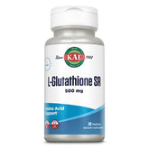 KAL L-Glutathione SR, bouteille, soutien des défenses cellulaires et antioxydants naturels.