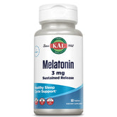 Kal Mélatonine: bouteille avec libération prolongee, soutien potentiel à la relaxation nocturne.