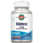 KAL Mélatonine release prolongée – bouteille, soutien calme et cycle de sommeil équilibré.
